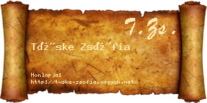Tüske Zsófia névjegykártya